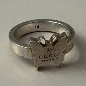 Authentic Gucci Sterling Silver Butterfly Ring